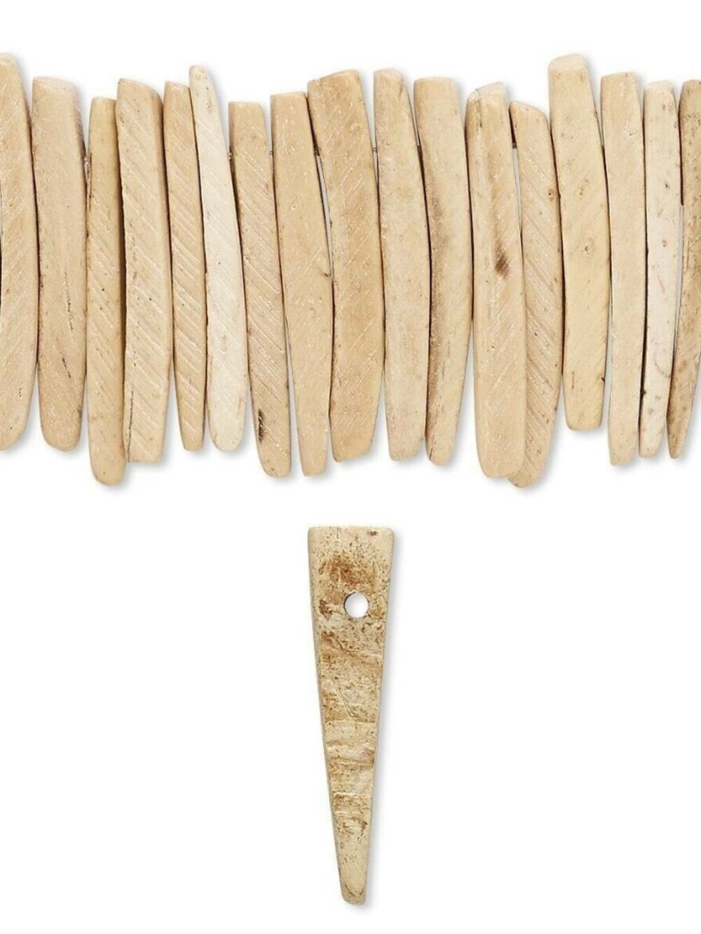 Philippines Coconut Palm Wood Natural Tan 25x4mm Dagger Stick Beads 20 pcs